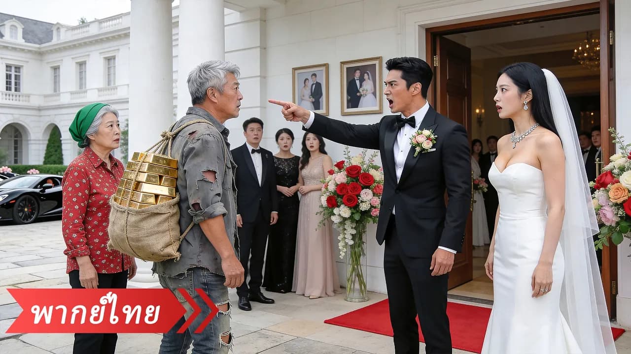 สองตายายสะพายกระสอบมางานแต่งจนถูกดูถูก แต่แท้จริงคือพ่อแม่มหาเศรษฐีที่มาทดสอบลูกเขย! backdrop